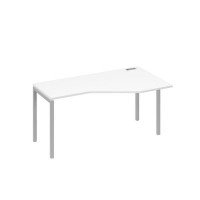 А4 С2 056 БП (Белый премиум/Серый) Стол эргономичный правый "Техно" на металлокаркасе DUE