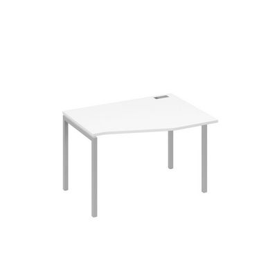 А4 С2 062 БП (Белый премиум/Серый) Стол эргономичный правый "Техно" на металлокаркасе DUE
