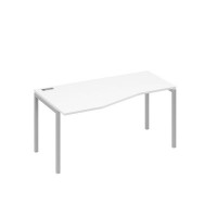 А4 С2 065 БП (Белый премиум/Серый) Стол эргономичный левый "Техно" на металлокаркасе DUE