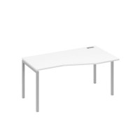 А4 С2 066 БП (Белый премиум/Серый) Стол эргономичный правый "Техно" на металлокаркасе DUE
