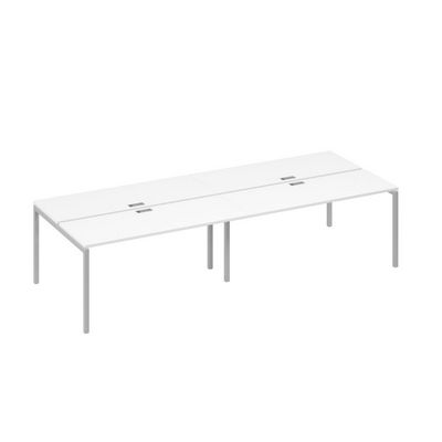 А4 С2 172-2 БП (Белый премиум/Серый) Станция 4х160 рабочая с металлокаркасом DUE