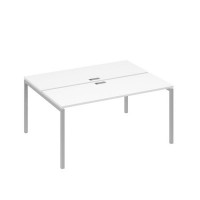 А4 С2 172 БП (Белый премиум/Серый) Рабочая станция на каркасе DUE столы 2х160