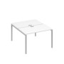 А4 С2 173 БП (Белый премиум/Серый) Рабочая станция на каркасе DUE столы 2х120