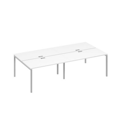 А4 С2 174-2 БП (Белый премиум/Серый) Рабочая станция на металлокаркасе DUE 4х140