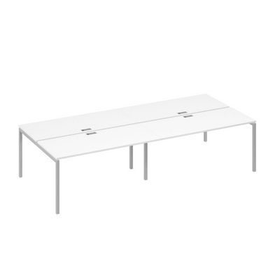 А4 С2 175-2 БП (Белый премиум/Серый) Рабочая станция на металлокаркасе DUE 4х160