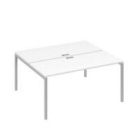 А4 С2 175 БП (Белый премиум/Серый) Рабочая станция на каркасе DUE столы 2х160