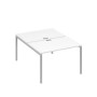 А4 С2 176 БП (Белый премиум/Серый) Рабочая станция на каркасе DUE столы 2х120