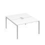 А4 С2 177 БП (Белый премиум/Серый) Рабочая станция на каркасе DUE столы 2х140