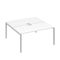 А4 С2 178 БП (Белый премиум/Серый) Рабочая станция на каркасе DUE столы 2х160