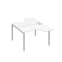 А4 С2 180 БП (Белый премиум/Серый) Рабочая станция опоры DUE столы 2х120 Классика