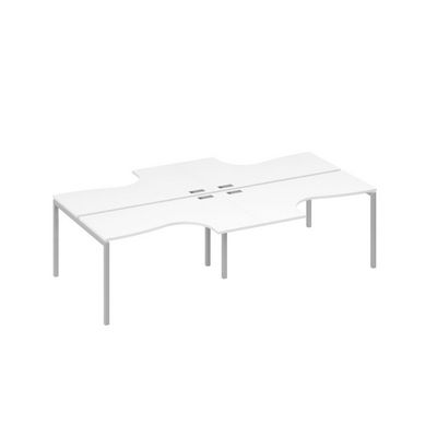 А4 С2 181-2 БП (Белый премиум/Серый) Рабочая станция DUE столы 4х140 Классика