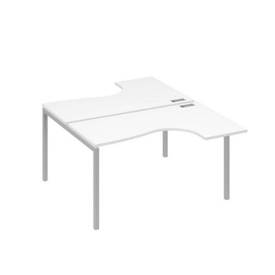 А4 С2 181 БП (Белый премиум/Серый) Рабочая станция опоры DUE столы 2х140 Классика