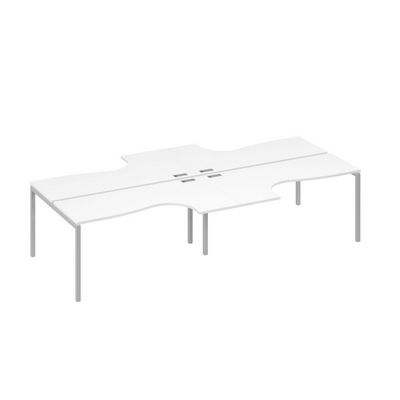 А4 С2 182-2 БП (Белый премиум/Серый) Рабочая станция DUE столы 4х160 Классика