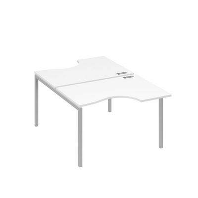 А4 С2 183 БП (Белый премиум/Серый) Рабочая станция опоры DUE столы 2х120 Классика