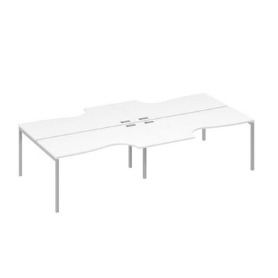 А4 С2 185-2 БП (Белый премиум/Серый) Станция рабочая DUE 4х160 со столами Классика