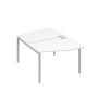 А4 С2 189 БП (Белый премиум/Серый) Рабочая станция каркас DUE столы 2х120 Техно