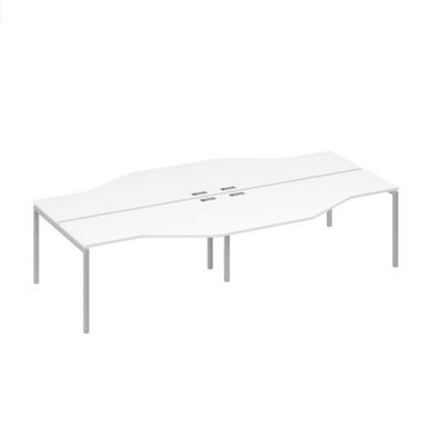 А4 С2 191-2 БП (Белый премиум/Серый) Рабочая станция 4х160 столы Техно каркас DUE