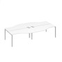 А4 С2 191-2 БП (Белый премиум/Серый) Рабочая станция 4х160 столы Техно каркас DUE