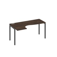 А4 А2 035 ДР (Дуб ристретто/Антрацит) Стол эргономичный левый "Классика" на металлокаркасе DUE