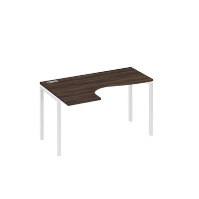 А4 Б2 033 ДР (Дуб ристретто/Белый) Стол эргономичный левый "Классика" на металлокаркасе DUE