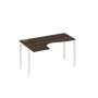 А4 Б2 033 ДР (Дуб ристретто/Белый) Стол эргономичный левый "Классика" на металлокаркасе DUE