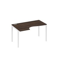 А4 Б2 043 ДР (Дуб ристретто/Белый) Стол эргономичный левый "Классика" на металлокаркасе DUE