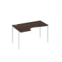 А4 Б2 043 ДР (Дуб ристретто/Белый) Стол эргономичный левый "Классика" на металлокаркасе DUE