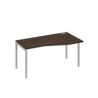 А4 С2 066 ДР (Дуб ристретто/Серый) Стол эргономичный правый "Техно" на металлокаркасе DUE