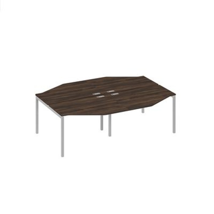 А4 С2 186-2 ДР Рабочая станция каркас DUE столы 4х120 Техно, дуб ристретто ЛДСП, серый металл