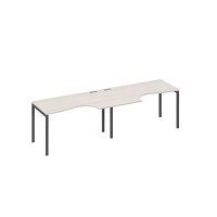 А4 А2 043-2 ДШ (Дуб шамони/Антрацит) Рабочая станция DUE 2х140 столы Классика эргономичные