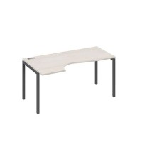 А4 А2 045 ДШ (Дуб шамони/Антрацит) Стол эргономичный левый "Классика" на металлокаркасе DUE