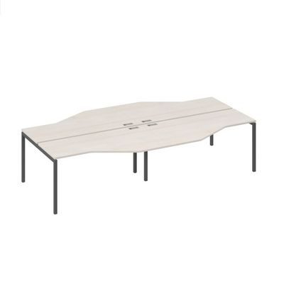 А4 А2 188-2 ДШ (Дуб шамони/Антрацит) Рабочая станция каркас DUE столы 4х160 Техно