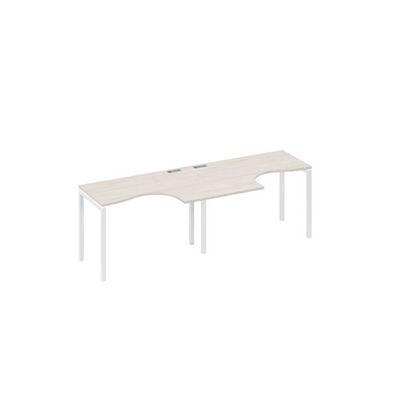 А4 Б2 031-2 ДШ (Дуб шамони/Белый) Рабочая станция DUE 2х120 столы Классика эргономичные