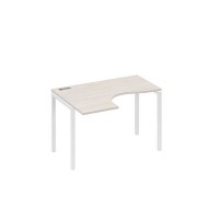 А4 Б2 031 ДШ (Дуб шамони/Белый) Стол эргономичный левый "Классика" на металлокаркасе DUE