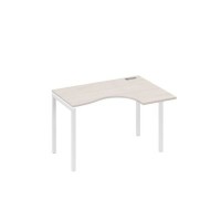 А4 Б2 032 ДШ (Дуб шамони/Белый) Стол эргономичный правый "Классика" на металлокаркасе DUE