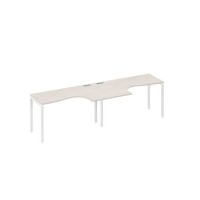 А4 Б2 033-2 ДШ (Дуб шамони/Белый) Рабочая станция DUE 2х140 столы Классика эргономичные