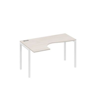 А4 Б2 033 ДШ (Дуб шамони/Белый) Стол эргономичный левый "Классика" на металлокаркасе DUE