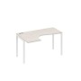 А4 Б2 033 ДШ (Дуб шамони/Белый) Стол эргономичный левый "Классика" на металлокаркасе DUE
