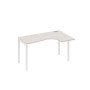 А4 Б2 034 ДШ (Дуб шамони/Белый) Стол эргономичный правый "Классика" на металлокаркасе DUE