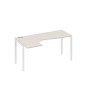 А4 Б2 035 ДШ (Дуб шамони/Белый) Стол эргономичный левый "Классика" на металлокаркасе DUE