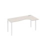 А4 Б2 036 ДШ (Дуб шамони/Белый) Стол эргономичный правый "Классика" на металлокаркасе DUE