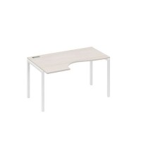 А4 Б2 043 ДШ (Дуб шамони/Белый) Стол эргономичный левый "Классика" на металлокаркасе DUE