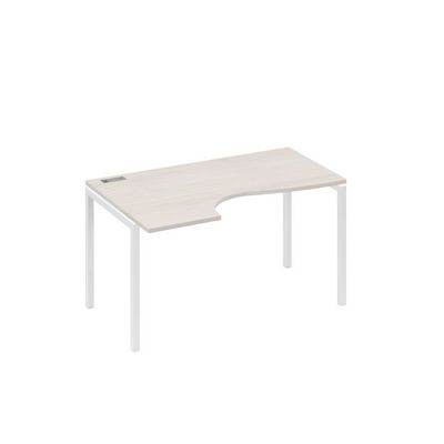 А4 Б2 043 ДШ (Дуб шамони/Белый) Стол эргономичный левый "Классика" на металлокаркасе DUE