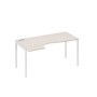 А4 Б2 045 ДШ (Дуб шамони/Белый) Стол эргономичный левый "Классика" на металлокаркасе DUE
