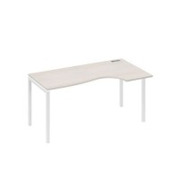 А4 Б2 046 ДШ (Дуб шамони/Белый) Стол эргономичный правый "Классика" на металлокаркасе DUE