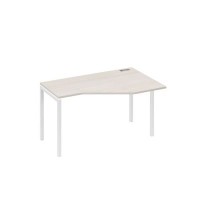 А4 Б2 054 ДШ (Дуб шамони/Белый) Стол эргономичный правый "Техно" на металлокаркасе DUE