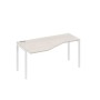 А4 Б2 055 ДШ (Дуб шамони/Белый) Стол эргономичный левый "Техно" на металлокаркасе DUE