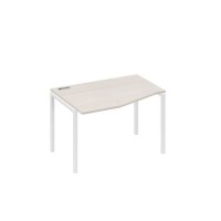 А4 Б2 061 ДШ (Дуб шамони/Белый) Стол эргономичный левый "Техно" на металлокаркасе DUE