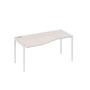А4 Б2 065 ДШ (Дуб шамони/Белый) Стол эргономичный левый "Техно" на металлокаркасе DUE