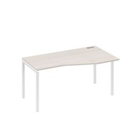 А4 Б2 066 ДШ (Дуб шамони/Белый) Стол эргономичный правый "Техно" на металлокаркасе DUE